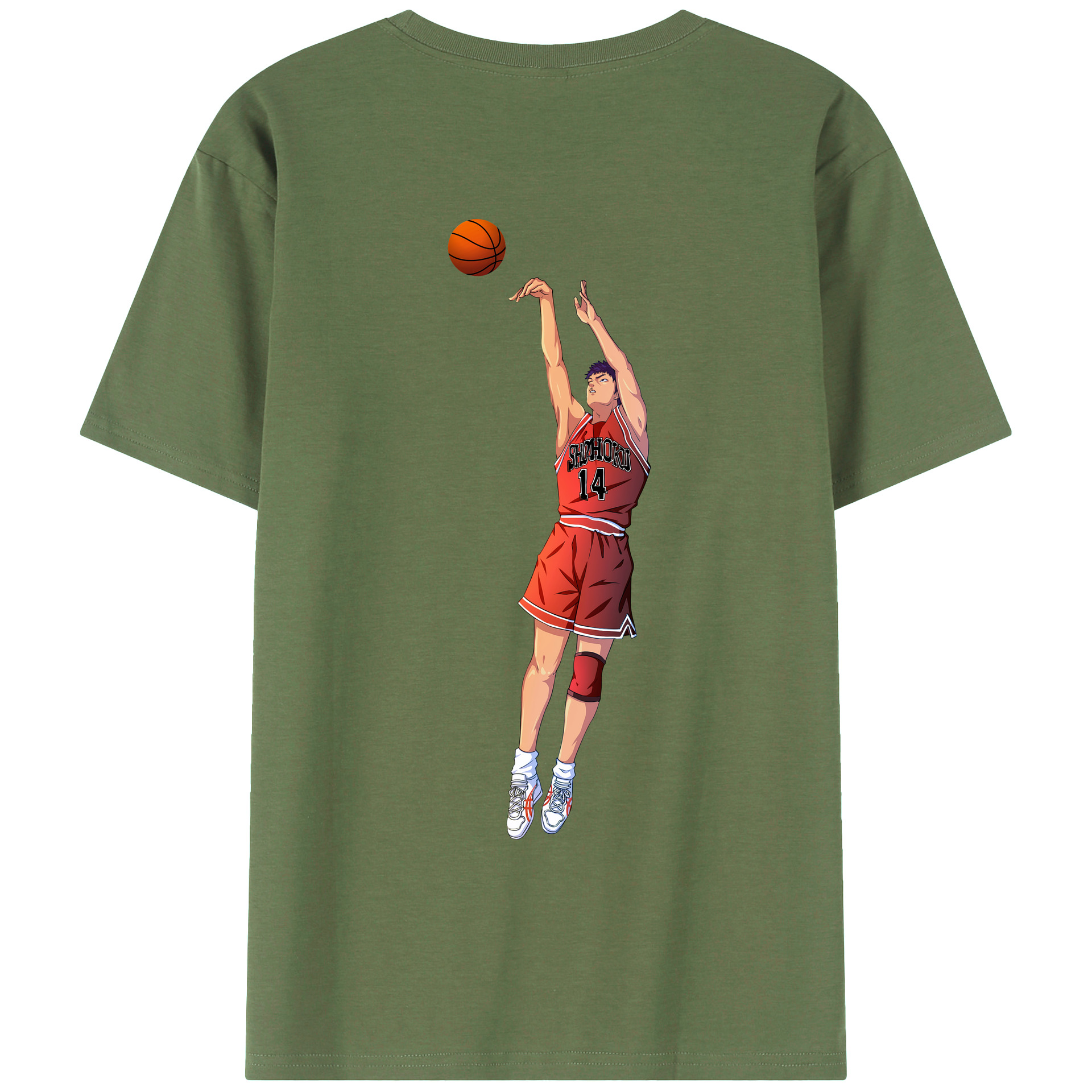 （画像用） SLAM DUNK／スラムダンク 綿100％ メンズ半袖Tシャツ（バックプリント） 通気性